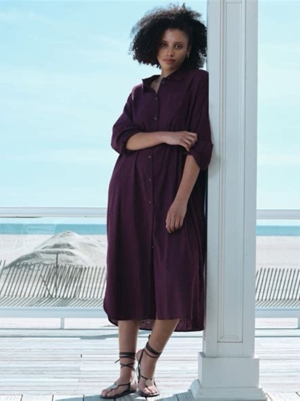 Universal Standard Odeon Shirtdress - Açaí- EUC
